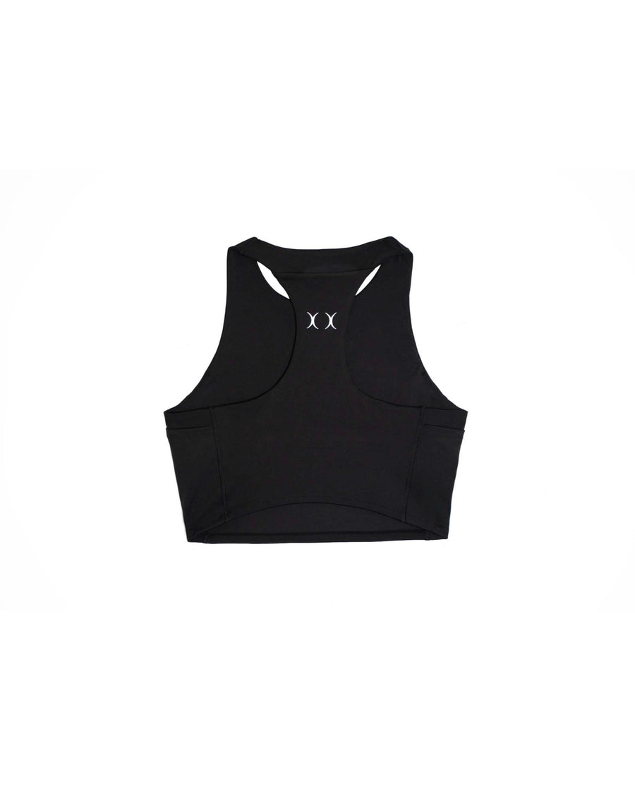 Women's Crop Race Tank - Black